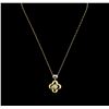 Image 1 : 0.50ctw Diamond Pendant With Chain - 18KT Two-Tone Gold