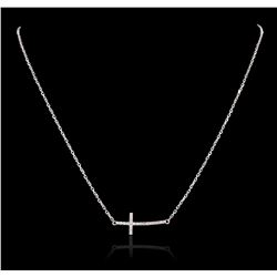 14KT White Gold 0.13ctw Diamond Pendant With Chain