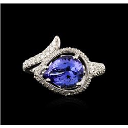 14KT White Gold 2.45ct Tanzanite and Diamond Ring