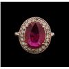 Image 1 : 14KT Rose Gold 5.01ct Ruby and Diamond Ring