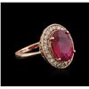 Image 2 : 14KT Rose Gold 5.01ct Ruby and Diamond Ring