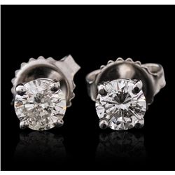 14KT White Gold 0.90ctw Diamond Solitaire Earrings