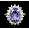 Image 1 : 14KT White Gold 5.05ct Tanzanite and Diamond Ring