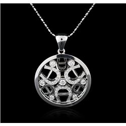 14KT White Gold 1.00ctw Diamond Pendant With Chain