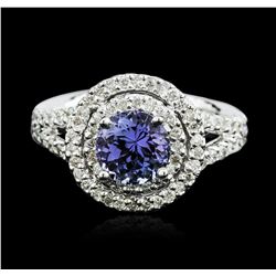 14KT White Gold 1.20ct Tanzanite and Diamond Ring