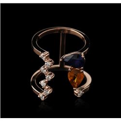 14KT Rose Gold 1.62ctw Sapphire and Diamond Ring