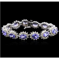 14KT White Gold 16.45ctw Tanzanite and Diamond Bracelet