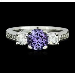 14KT White Gold 1.49ct Tanzanite and Diamond Ring