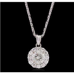 14KT White Gold 0.94ctw Diamond Pendant With Chain