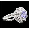 Image 2 : 14KT White Gold 1.17ct Tanzanite and Diamond Ring