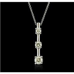 14KT White Gold 0.56ctw Diamond Pendant With Chain