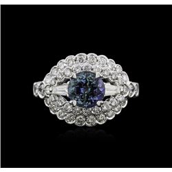 18KT White Gold 1.37ct Tanzanite and Diamond Ring