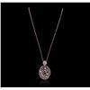 Image 2 : 14KT Rose Gold 2.41ctw Diamond Pendant With Chain