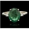 Image 1 : 14KT White Gold 2.51ct Emerald and Diamond Ring