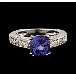 14KT White Gold 1.98ct Tanzanite and Diamond Ring