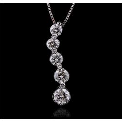 14KT White Gold 1.28ctw Diamond Pendant With Chain