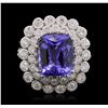Image 1 : 14KT White Gold 6.87ct Tanzanite and Diamond Ring