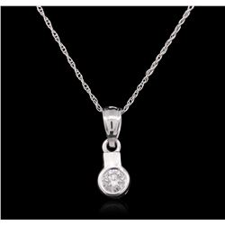 14KT White Gold Diamond Pendant With Chain