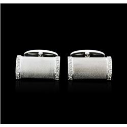14KT White Gold 0.26ctw Diamond Cuff Links