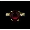 Image 1 : 14KT Yellow Gold 6.49ct Ruby and Diamond Ring