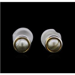 Pearl Stud Earrings - Silver