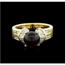 18KT Yellow Gold 2.18ct Tourmaline and Diamond Ring