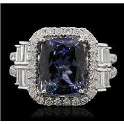 18KT White Gold 4.68ct Tanzanite and Diamond Ring