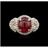 Image 1 : PLATED SILVER 5.14ct Ruby and White Topaz Ring