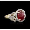 Image 2 : PLATED SILVER 5.14ct Ruby and White Topaz Ring