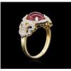 Image 3 : PLATED SILVER 5.14ct Ruby and White Topaz Ring