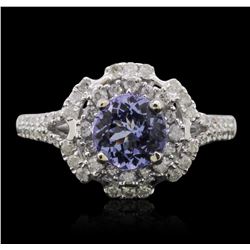 14KT White Gold 1.31ct Tanzanite and Diamond Ring