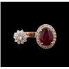 Image 1 : 14KT Rose Gold 2.06ct Ruby and Diamond Ring