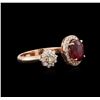 Image 2 : 14KT Rose Gold 2.06ct Ruby and Diamond Ring