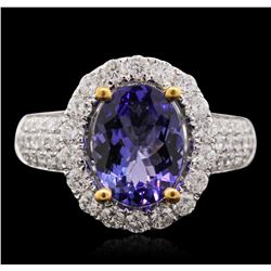 14KT Two-Tone 2.61ct Tanzanite and Diamond Ring