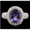 Image 1 : 14KT Two-Tone 2.61ct Tanzanite and Diamond Ring