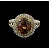 Image 1 : 14KT Yellow Gold 3.23ct Tourmaline and Diamond Ring