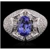 Image 1 : 18KT White Gold 2.51ct Tanzanite and Diamond Ring