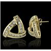 Image 2 : 14KT Yellow Gold 1.47ctw Diamond Earrings