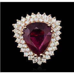 14KT Rose Gold 9.34ct Ruby and Diamond Ring