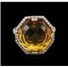 Image 1 : 14KT Yellow Gold 14.51ct Citrine and Diamond Ring