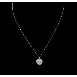 18KT White Gold 1.43ctw Diamond Pendant With Chain