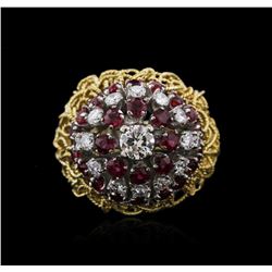 18KT Yellow Gold 2.08ctw Ruby and Diamond Ring