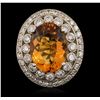 Image 1 : 14KT White Gold 15.39ct Citrine and Diamond Ring