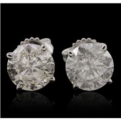 14KT White Gold 4.10ctw Diamond Stud Earrings