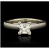 14KT White Gold 0.70ctw Princess Cut Engagement Ring