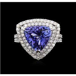 18KT White Gold 5.22ct Tanzanite and Diamond Ring