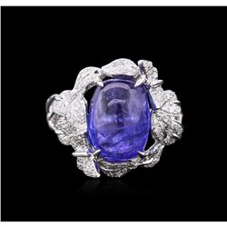 18KT White Gold 6.32ct Tanzanite and Diamond Ring