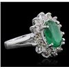 Image 2 : 14KT White Gold 2.97ct Emerald and Diamond Ring