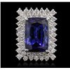 Image 1 : 14KT White Gold GIA Certified 17.10ct Tanzanite and Diamond Ring