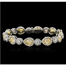 Platinum EGL USA Certified 14.88ctw Fancy Yellow Diamond Bracelet